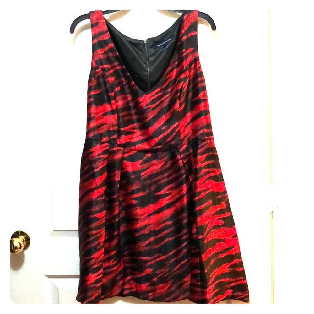 Zebra Striped red French Connection cocktail dress